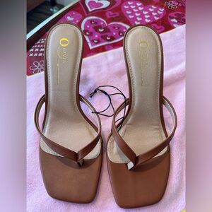 Elegant Brown Heeled Sandals